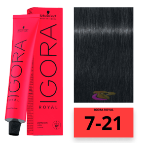 Schwarzkopf - Igora Royal Dye 7/21 (Aschige Zeder) Medium Matte Ash Blonde 60 ml