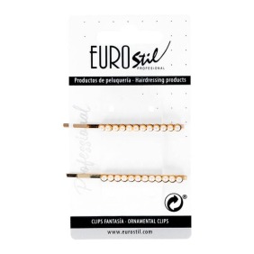 Eurostil - Goldclip mit Perlen 2 Stück (06930)