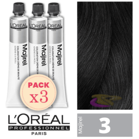 L`Oréal - Pack 3 Tintes MAJIREL 3 Castaño Oscuro 50 ml