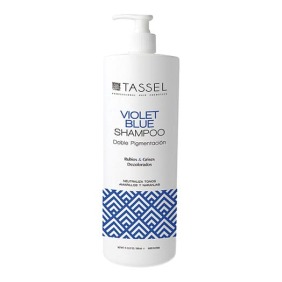 Tassel - Champú AZUL - VIOLETA (para quitar reflejos amarillos o anaranjados en cabellos rubios o blancos) con dosifica...
