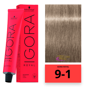 Schwarzkopf - Coloration Igora Royal 9/1 Sehr helles Blond Asche 60 ml 