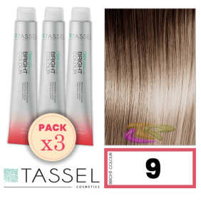 Tassel - Pack 3 Dyes helle Farbe mit Arg ny Keratin N 9 SEHR LEICHT BLONDEM 100 ml