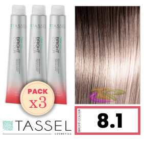 Tassel - Pack 3 Dyes helle Farbe mit 8,1 N Keratin Arg ny Aschblond CLEAR 100 ml