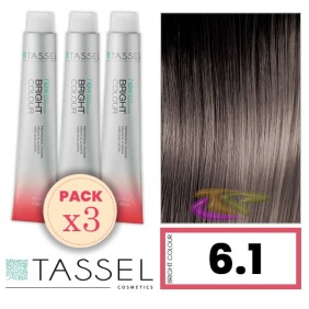 Tassel - Pack 3 Dyes helle Farbe mit Arg ny Keratin N DARK Aschblond 6.1 100 ml