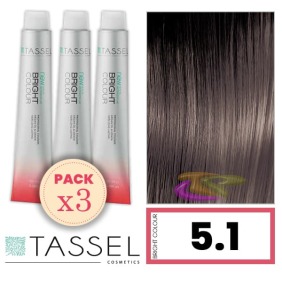 Tassel - Pack 3 Dyes helle Farbe mit 5,1 N Keratin Arg ny BRUT OR CLEAR ASH 100 ml