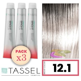 Tassel - Pack 3 Dyes helle Farbe mit Arg ny Keratin N 12,1 Aschblond Superlift 100 ml