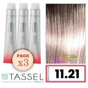 Tassel - Pack 3 Dyes helle Farbe mit Arg ny Keratin N 11.21 Aschblond extra PEARL 100 ml