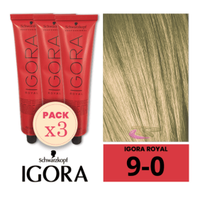Schwarz - Igora Royal Pack 3 9/0 Tintes Sehr hellblonde 60 ml