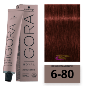 Schwarzkopf - Coloration Igora Royal Absolut 6/80 Dunkelblond Rot Natur 60 ml 