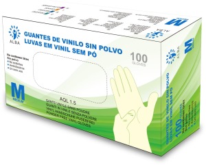 Alba - Einmalhandschuhe VINYL POWDER Größe M (100 Stück) (003.130)