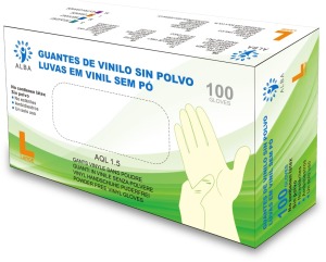 Alba - VINYL POWDER Einmalhandschuhe Größe L (100 Einheiten) (003.147)