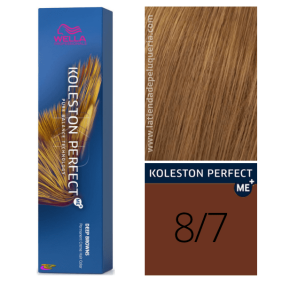 Wella - Koleston Perfect ME + Dunkelbrauner Farbstoff 8/7 Hellblond Marr n 60 ml