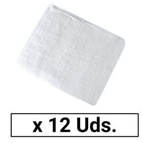 Eurostil - Packung 12 weiße Handtücher 100% Baumwolle 40 x 80 cm 380 Grs / M2