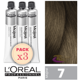 L`Oréal - Pack 3 Tintes MAJIREL 7 Rubio Medio 50 ml