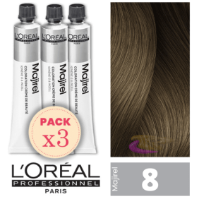 L`Oréal - Pack 3 Tintes MAJIREL 8 Rubio Claro 50 ml
