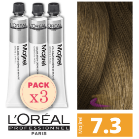 L`Oréal - Pack 3 Tintes MAJIREL 7.3 Rubio Dorado 50 ml