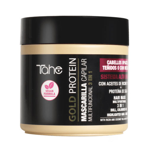 Tahe Gold Protein - Mascarilla Capilar Multifuncional Cabellos Opacos o Teñidos 400 ml