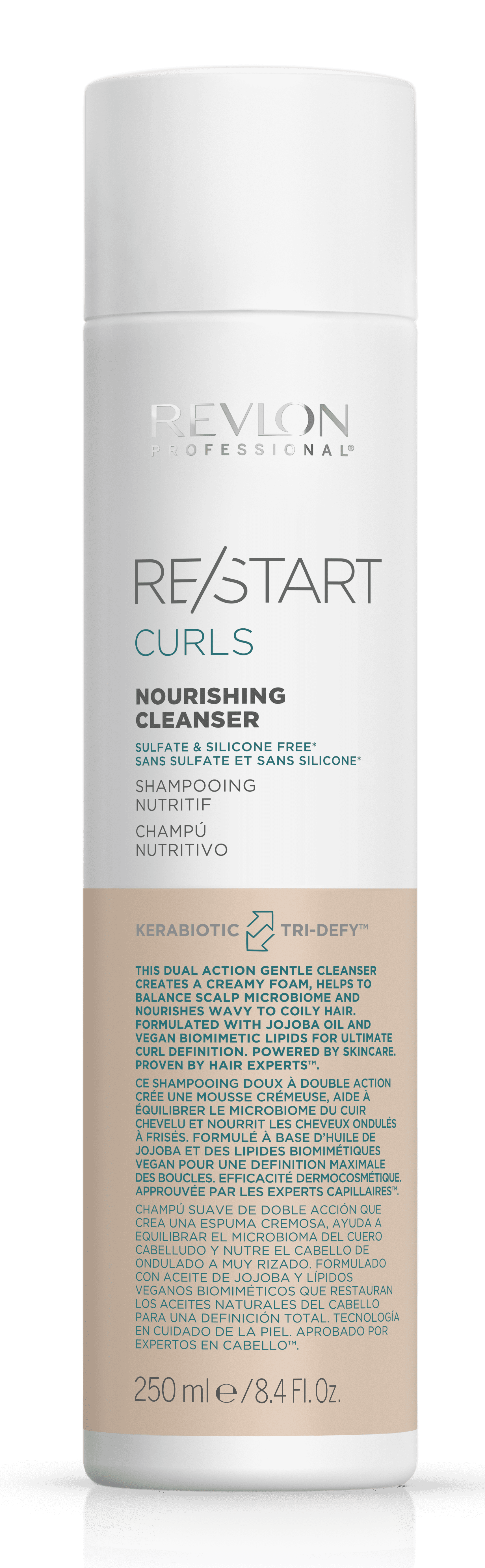 Revlon Restart - Champú Nutritivo CURL para cabello rizado (Apto Método Curly) 250 ml