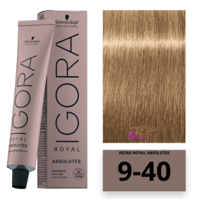 Schwarzkopf - Coloration Igora Royal Absolut 9/40 Sehr helles Blond Beige Natur 60 ml