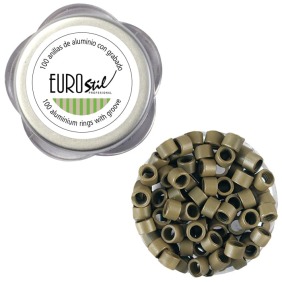EUROSTIL - Büchse mit 100 Ringe für Extensions Dunkelblond 8 (02914)