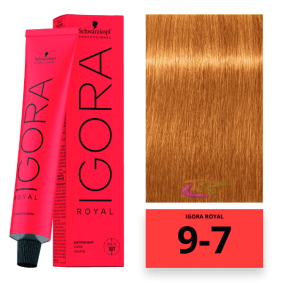 Schwarzkopf - Coloration Igora Royal 9/7 Sehr helles Blond Kupfer 60 ml