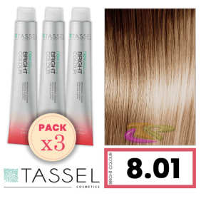 Quaste - Pack 3 Dyes helle Farbe mit Arg ny Keratin N 8,01 BLOND CLEAR FR O 100 ml