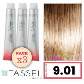 Quaste - Pack 3 Dyes helle Farbe mit Arg ny Keratin N 9,01 VERY hellblonde FR O 100 ml