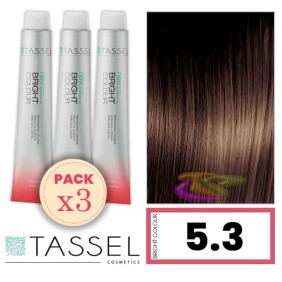 Tassel - Pack 3 Dyes helle Farbe mit 5,3 N Keratin Arg ny BRUT OR CLEAR GOLD 100 ml