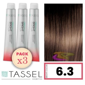 Tassel - Pack 3 Dyes helle Farbe mit 6,3 N Keratin Arg ny BLOND dunkles Gold 100 ml