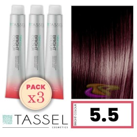 Quaste - Pack 3 Dyes helle Farbe mit 5,5 N Keratin Arg ny BRUT OR CLEAR CAOBA 100 ml
