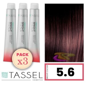 Tassel - Pack 3 Dyes helle Farbe mit 5,6 N Keratin Arg ny BRUT oder hellrot 100 ml