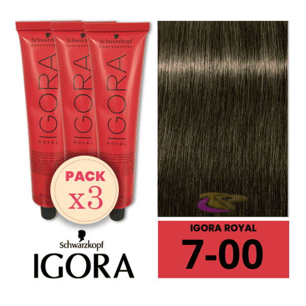 Schwarz - Igora Royal Pack 3 7/00 Tönungen Blond Mittelzusatz 60 ml