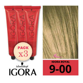 Schwarz - Igora Royal Pack 3 Tintes 9/00 Very Light Extra-Blonde 60 ml