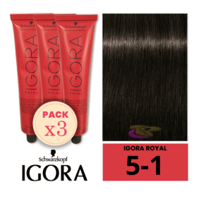 Schwarz - Igora Royal Pack 3 5/1 Tintes Casta oder Licht Ash 60 ml
