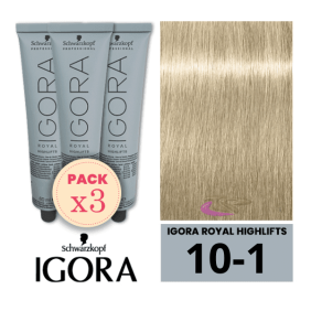 Schwarz - Igora Royal Pack 3 Tintes 01.10 Extra Light Aschblond 60 ml