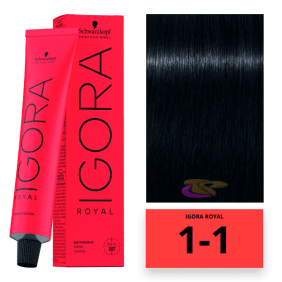 Schwarzkopf - Coloration Igora Royal 1/0 bläuliches Schwarz 60 ml 