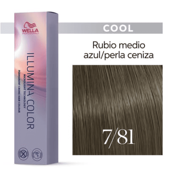 Wella - Tint Farbe 7/81 Blond Mittel Illumina Pearl Ash 60 ml