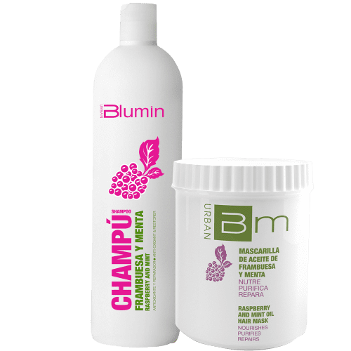 Blumin Urban - Pack Angebot Himbeere und Minze (1000ml Shampoo + 700ml Maske)