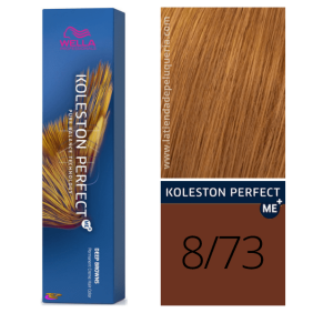 Wella - Koleston Perfect ME + Dunkelbrauner Farbstoff 8/73 Hellblond Marr n Golden 60 ml
