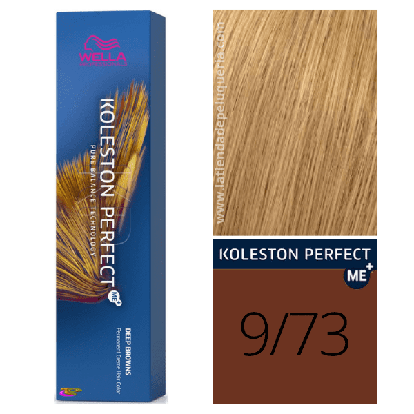 Wella - Koleston Perfect ME + Dunkelbrauner Farbstoff 9/73 Sehr hellblond Marr n Golden 60 ml