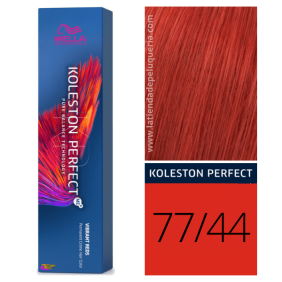 Wella - Koleston Perfect ME + Vibrant Reds Tönung 77/44 Mittlerer intensiver Cobrizo Intense Blonde 60 ml